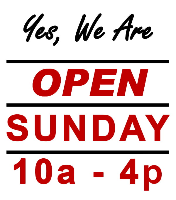 We are open Sunday, December 4th, 2016! 6th Anniversary Specials!!