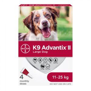 Bayer - K9 Advantix® II Large Dog Once-A-Month Topical Flea & Tick Treatment - 11 kg to 25 kg - 2 Doses