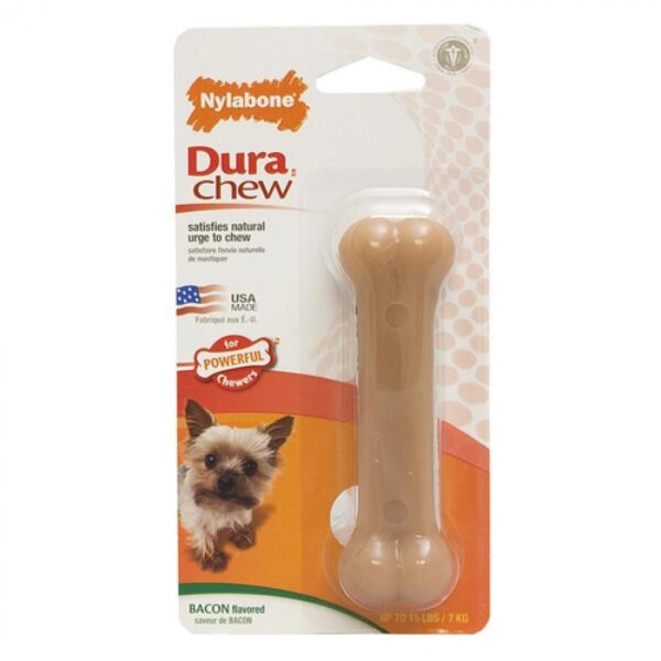Nylabone - Dura Chew Bone BACON Dog Chew - Petite - up to 15lbs