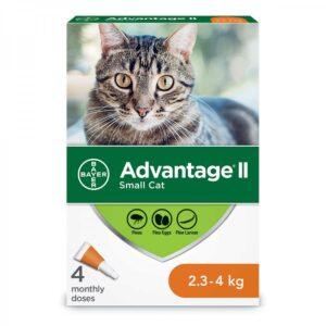 Bayer - Advantage® II Small Cat Once-A-Month Topical Flea Treatment - 2.3 to 4 kg - 4 Doses