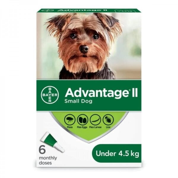 Bayer - K9 Advantage® II Small Dog Once-A-Month Topical Flea Treatment - Under 4.5 kg - 6 Doses