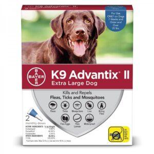 Bayer - K9 Advantix® II Extra Large Dog Once-A-Month Topical Flea & Tick Treatment - Over 25 kg - 2 Doses