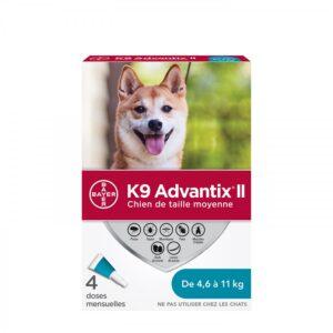 Bayer - K9 Advantix® II Medium Dog Once-A-Month Topical Flea & Tick Treatment - 4.6 to 11 kg - 4 Dose