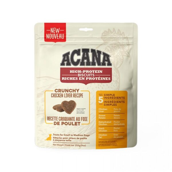 Champion Foods - Acana High-Protein Crunchy Biscuits CHICKEN LIVER Recipe - Small - 255G (9OZ)
