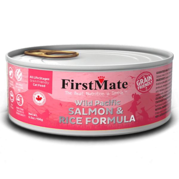 FirstMate - Cat GFriendly WILD SALMON WITH RICE Wet Food - 156g (5.5 oz)