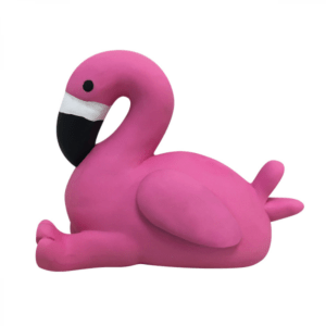 Foufou Brand - Rainbow Bright Latex Chew Toy Flamingo - 10cm (4in)