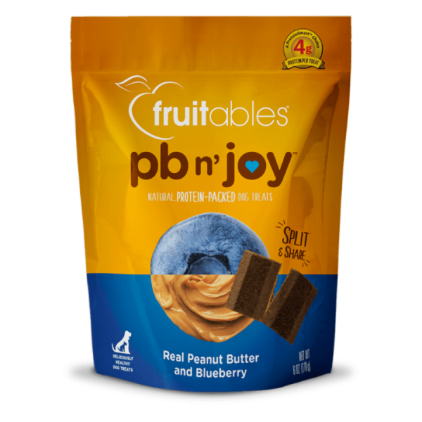 Fruitables - PB n' Joy Peanut Butter & Blueberry Bars Dog Soft Treat - 170g (6oz)