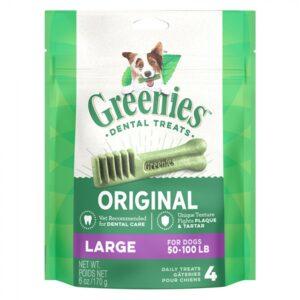 Greenies - Dog Dental Chew ORIGINAL - LARGE 4CT - 170GM (6oz)