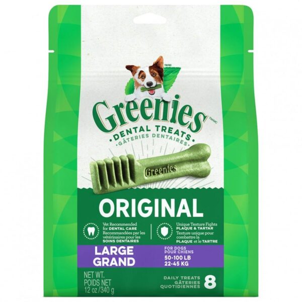 Greenies - Dog Dental Chew ORIGINAL - LARGE 8CT - 340GM (12oz)