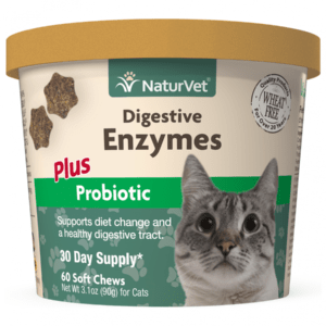 NaturVet - Cat Soft Chew Digestive Enzyme & Probiotic - 60CT - 90GM (3.1oz)