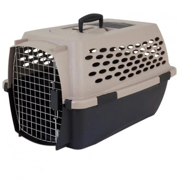Petmate - Vari Kennel - Black and Bleached Linen - Small 62.7Lx43.9Wx38.1Hcm (24.7Lx17.3Wx15Hin)