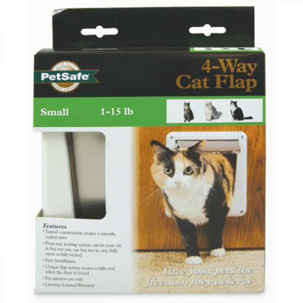 PetSafe - Cat Four Way Flap White - Small - up to 6.8KG (15lbs)