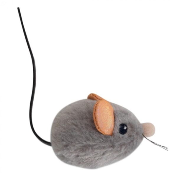 Petstages - Squeak Squeak Mouse Grey Cat Toy - 7cm