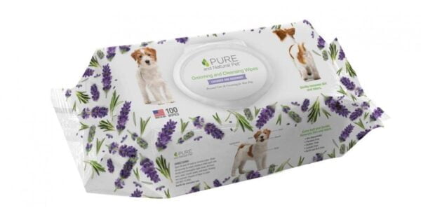 Pure and Natural Pet - Grooming Wipes Lavender and Rosemary - 100pk