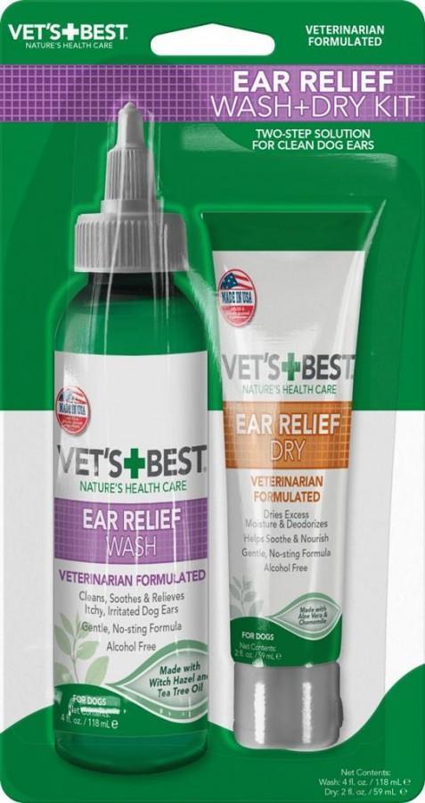Vets Best - Ear Relief Wash 4OZ + Dry 2OZ 2PK