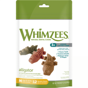 Whimzees - ALLIGATOR - Medium 12PK - 360GM (12.7oz)