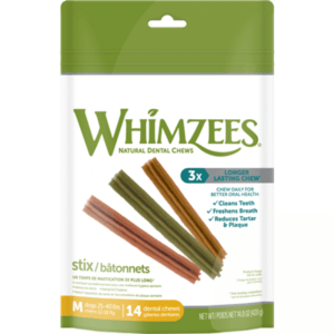 Whimzees - STIX Dental Chew - Medium 14pk - 18CM (7in)