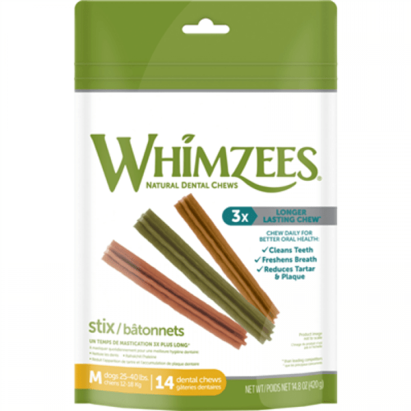 Whimzees - STIX Dental Chew - Medium 14pk - 18CM (7in)