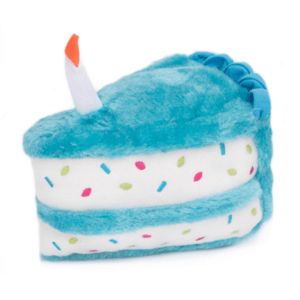 ZippyPaws - NomNomz Birthday Cake Squeaker Toy - Blue - 18CM