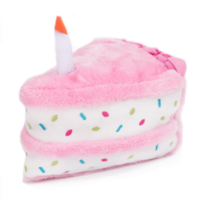 ZippyPaws - NomNomz Birthday Cake Squeaker Toy Pink - 18cm (7in)