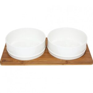 Be One Breed - Bamboo & Ceramic Bowl With Paws - Small - 350ML (11oz)