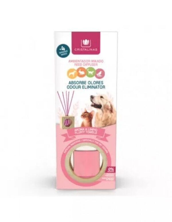 Cristalinas - Pet Odour Eliminating Reed Diffuser - Fluffy Towels - 30ml