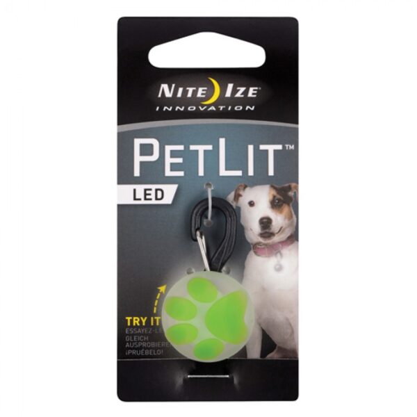 Nite Ize - PetLit Collar Light Lime Paw - 2.5CM (1in)