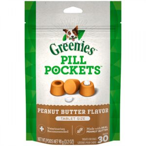 Greenies - Canine Pill Pockets PEANUT BUTTER - 30 Tabs - 91G (3.2oz)