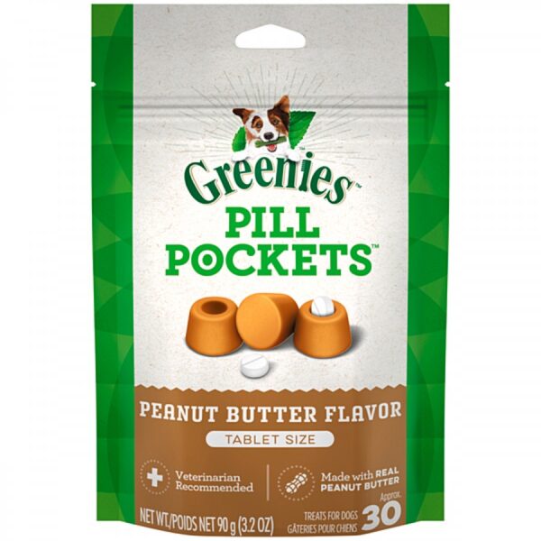 Greenies - Canine Pill Pockets PEANUT BUTTER - 30 Tabs - 91G (3.2oz)