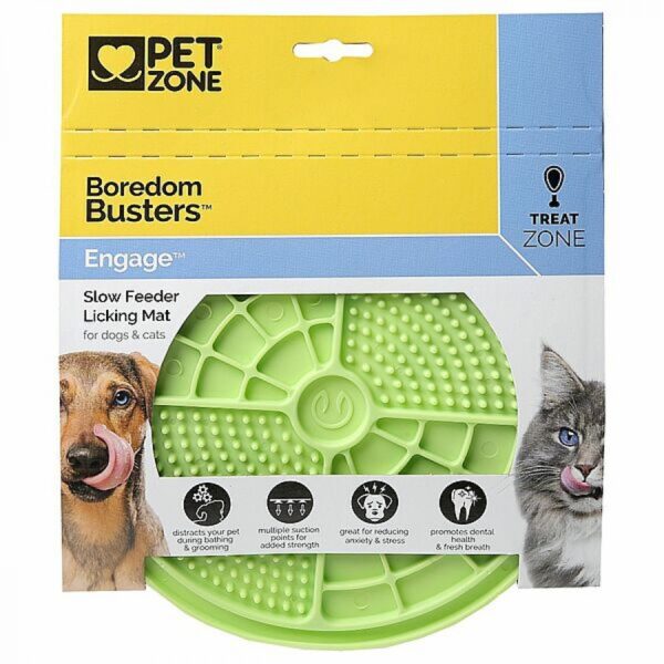 Pet Zone - Boredom Busters Engage Lick Mat Green - 20.5CM (8in)