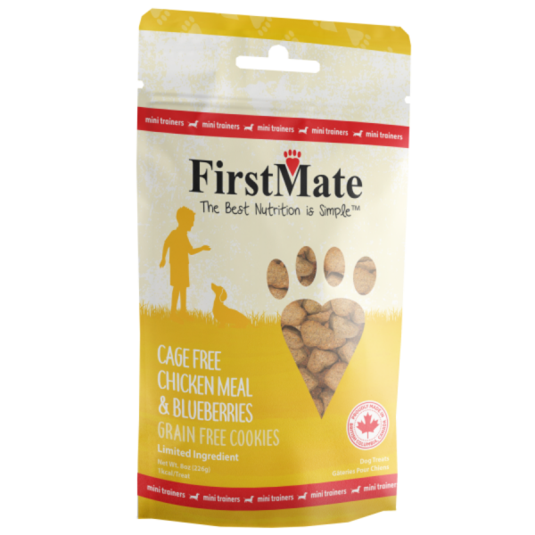 FirstMate - Grain Free Cookies Mini CHICKEN & BLUEBERRIES Dog Treats - 226GM (8oz)