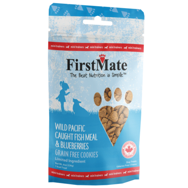 FirstMate - Grain Free Cookies Mini FISH & BLUEBERRIES Dog Treats - 226GM (8oz)