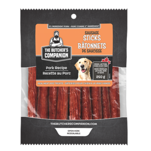 The Butcher's Companion - PORK Recipe Sausage Sticks Dog Treats - 250GM