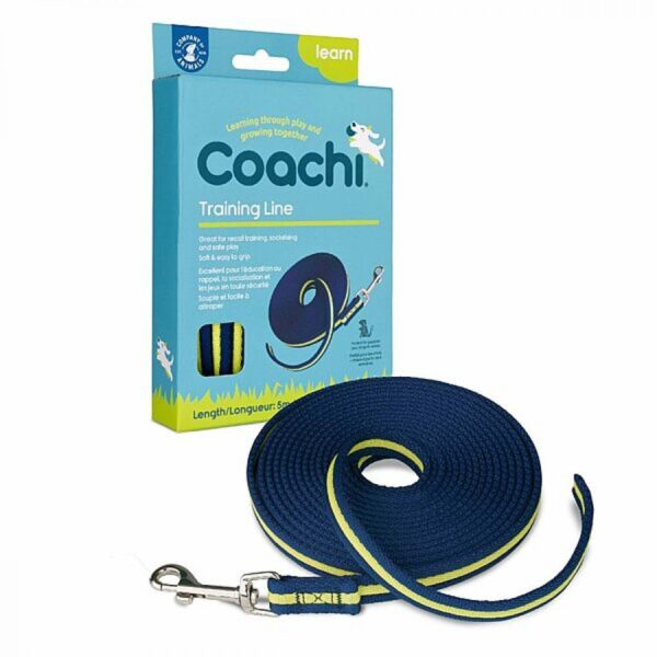 Company of Animals - Coachi - Learn Training Line - Navy & Lime - 5M (16.4ft) long