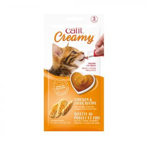 Catit - Creamy Lickable Cat Treat - CHICKEN & LIVER Flavour - 5 Pack - 15GM (0.5oz)