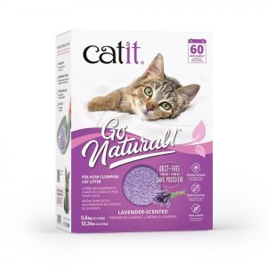 Catit - Go Natural! Pea Husk Clumping Cat Litter - Lavender - 5.6KG (12.3lb)