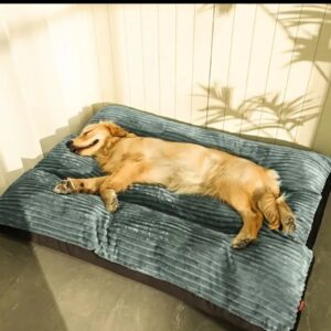 GPet Home - Corduroy Mat Dog Bed - GREY - MEDIUM - 80x60CM (31.5x23.5in)