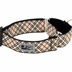 RC Pets - All Webbing Training Collar - TAN TARTAN - Large 1.5in x 16in-27in
