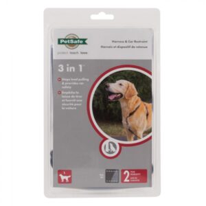 PetSafe - 3 in 1 Dog Harness and Car Restraint Black - Large