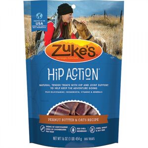 Zukes - Hip Action PEANUT BUTTER & OATS Dog Treats - 454GM (16oz)