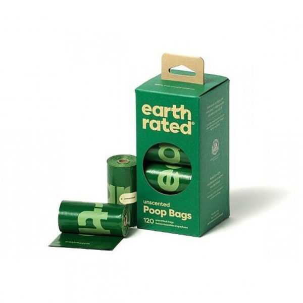 Earth Rated - Poop Bag Refills - UNSCENTED - 8 Rolls 120 Bags