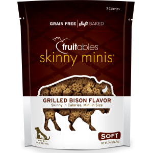 Fruitables - Skinny Minis GRILLED BISON Chewy Dog Treats - 340GM (12oz)